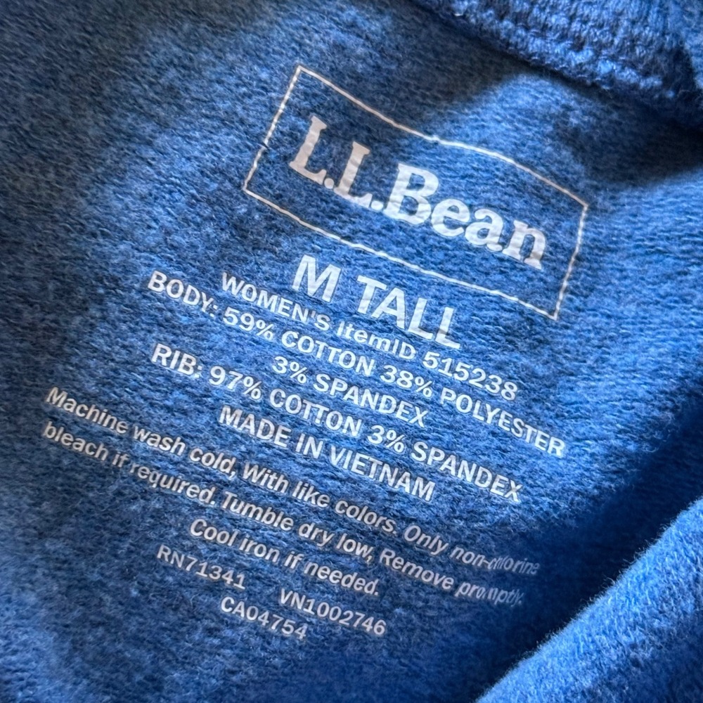 LL Bean Womens Blue Heather Mountain Graphic Longline Hoodie Sweatshirt Medium - Picture 2 of 3